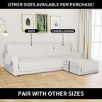 Easy-Going Reversible Chaise Lounge Couch Cover Water Resistant Sofa Cover Sectional L Shaped Sofa Slipcover with Adjustable Straps Furniture Protector for Dogs (115X34 in, Ivory/Ivory)