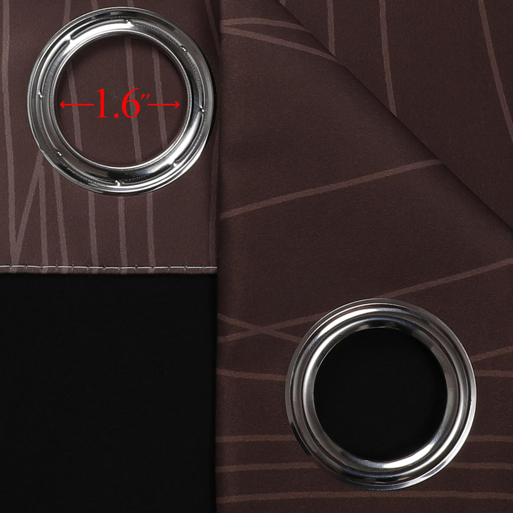 Estelar Textiler Brown and Greyish White Blackout Curtains 42Wx45L 2 Panels