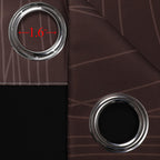 Estelar Textiler Brown and Greyish White Blackout Curtains 42Wx45L 2 Panels