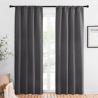 NICETOWN Blackout Curtains 84 for Office - 3 Pass Microfiber Noise Reducing Thermal Insulated Solid Rod Pocket Blackout Window Panels/Drapes (2 Panels, 42 x 84 Inch, Gray)