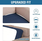 H.VERSAILTEX Super Stretch Individual Seat Cushion Covers Sofa Covers Couch Cushion Covers Slipcover Sets Thick Jacquard Textured Twill Fabric (1 Piece Chair Cushion Cover, Navy)