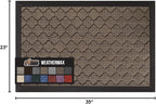 GORILLA GRIP 100% Waterproof All-Season WeatherMAX Doormat 35x23, US Designed Natural Rubber, Stain and Fade Resistant, Low Profile Indoor Outdoor Door Mats, Easy Clean Patio Mat, Latte Quatrefoil