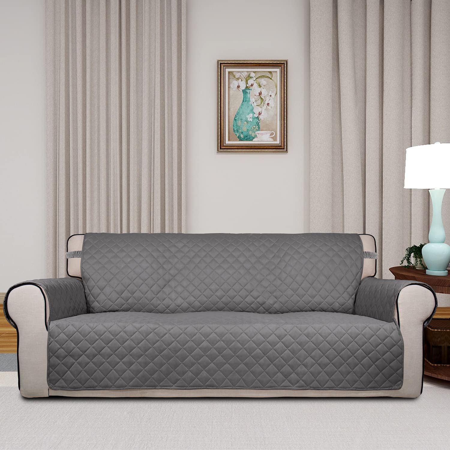 PureFit Reversible Quilted Couch Covers for Dogs Oversized Sofa Cover 78”