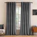 MIULEE Grey Velvet Curtains 52x84 inches 2 Panels Luxury Blackout Curtains