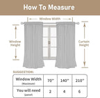 LAMIT Semi Sheer Linen Curtains for Living Room, Back Tab and Rod Pocket Terracotta Curtains Light Filtering Country Rustic Neutral Drapes for Bedroom/Farmhouse, 2 Panels, 52 x 102 Inch