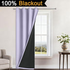 Yakamok 100% Blackout Curtains 84 Inches Long, 2 Thick Layers Heat and Full Light Blocking Soft Thermal Insulated Drapes for Bedroom(52" Wide Each Panel, Lilac, 1 Panel)