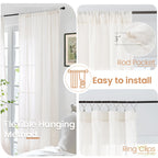 BGment Linen Curtains 84 Inch Length for Living Room, Lightweight Rustic Country Window Drapes for Farmhouse Bedroom Dining Room Decor Rod Pocket Textured, 2 Panels Set, Each 60 Inch Wide