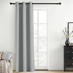 Yakamok Blackout Curtains for Bedroom,Grommet Thermal Insulated Room Darkening Curtains for Living Room,1 Panel (38 x 84Inch, Light Grey)