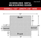 Easy-Going Reversible Couch Cover, 3 Cushion Sofa, X-Large, Orange/Black