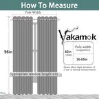 Yakamok Blackout Curtains Room Darkening Thermal Insulated Window Panels,Solid Grommet Top Drapes for Bedroom/Living Room(62Wx96L, Black, 2 Panels)