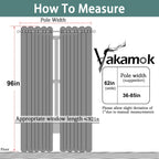 Yakamok Room Darkening Curtains 62x96 inch Length Aqua-Living Room