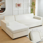 Couch Cushion Covers for Sofa Couch Covers Wear-Resistant Universal Sofa Cover Washable Stretch for Sectional Slipcovers (Texture-Cream White,Chaise Cover)