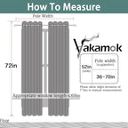 Yakamok Room Darkening Curtains 52x72 inch Length Sky Blue-Living Room