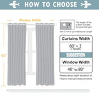 ChrisDowa 100% Blackout Curtains for Bedroom 63 Inches Long 2 Panels Set