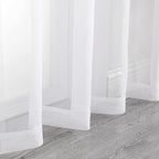 OWENIE White Sheer Curtains 68 Inch Length 2 Panels Set for Bedroom Living Room, Light Filtering Voile Sheer Curtains, Airy Rod Pocket Farmhouse Curtain, White, Each 42Wx68L inch