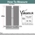 Yakamok Room Darkening Curtains 52x45 inch Length Navy Blue-Living Room