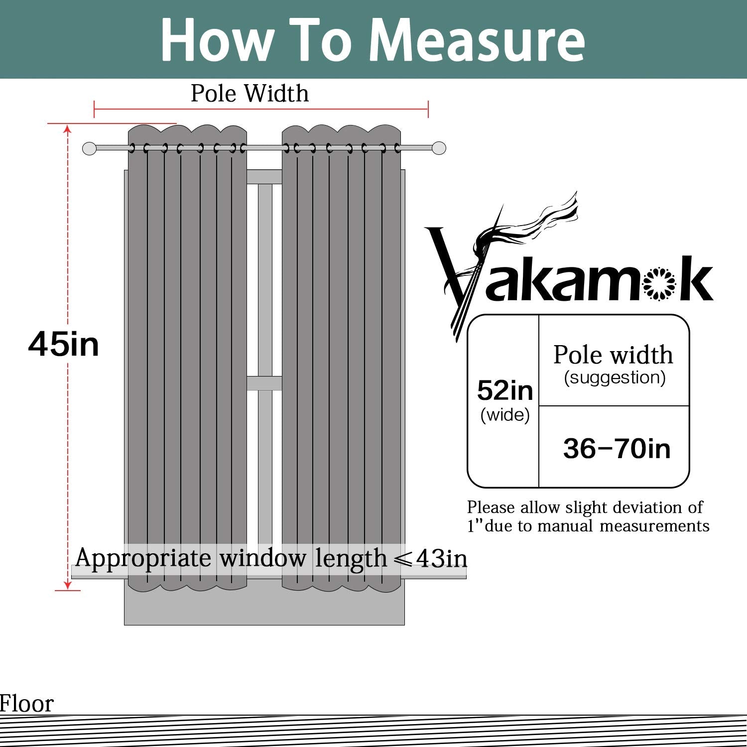 Yakamok Room Darkening Curtains 52x45 inch Length Navy Blue-Living Room
