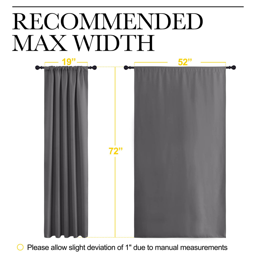 NICETOWN Blackout Curtain Panels for Window - Thermal Insulated Rod Pocket Blackout Drapes/Draperies for Dining Room (2 Panels, W52 x L72 inches, Grey)