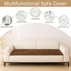 hyha Couch Covers for Dogs Washable, Non Slip Plush Dog Sofa Protectors, Fuzzy Pet Couch Covers for 3 Cushion Sofa Pet Friendly (Brown, 27.6" x 59")