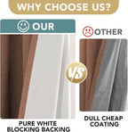 H.VERSAILTEX Linen Blackout Curtains 63 Inches Long 100% Blackout Thermal Insulated Textured Linen Look Curtain Draperies Anti-Rust Grommet, Energy Saving with White Liner, 2 Panels, Washed Spice