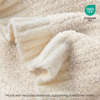 Snuggle Sac Buttery Ivory Throw Blanket for Couch, Reversible Super Soft Knitted Blankets, Warm Cozy Knit Fuzzy Plush Lightweight Throws Dupes for Sofa, Bed, Picnic, Ivory, 50 x 60 inches