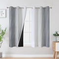 Grey and Greyish White Ombre Blackout Curtains for Bedroom 54 Inch Long