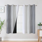 Grey and Greyish White Ombre Blackout Curtains for Bedroom 54 Inch Long