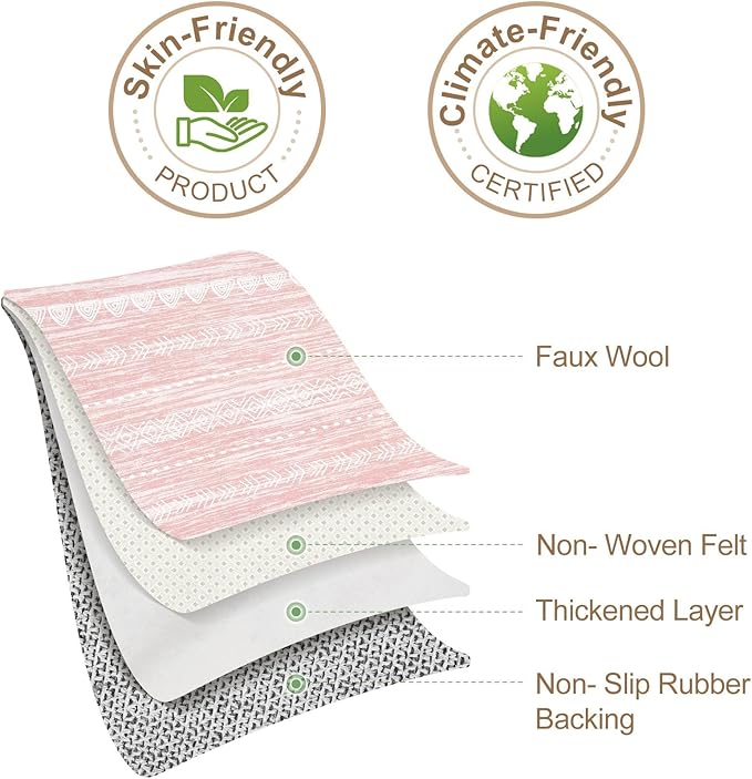 Nakagishi Boho 4x6 Pink Area Rug Living Room Rugs Machine Washable