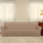 PureFit Super Stretch 4 Seater Sofa Slipcover – Spandex Non Slip Soft Couch Sofa Cover, Washable Furniture Protector with Non Skid Foam and Elastic Bottom for Kids, Pets （XX Large, Camel）