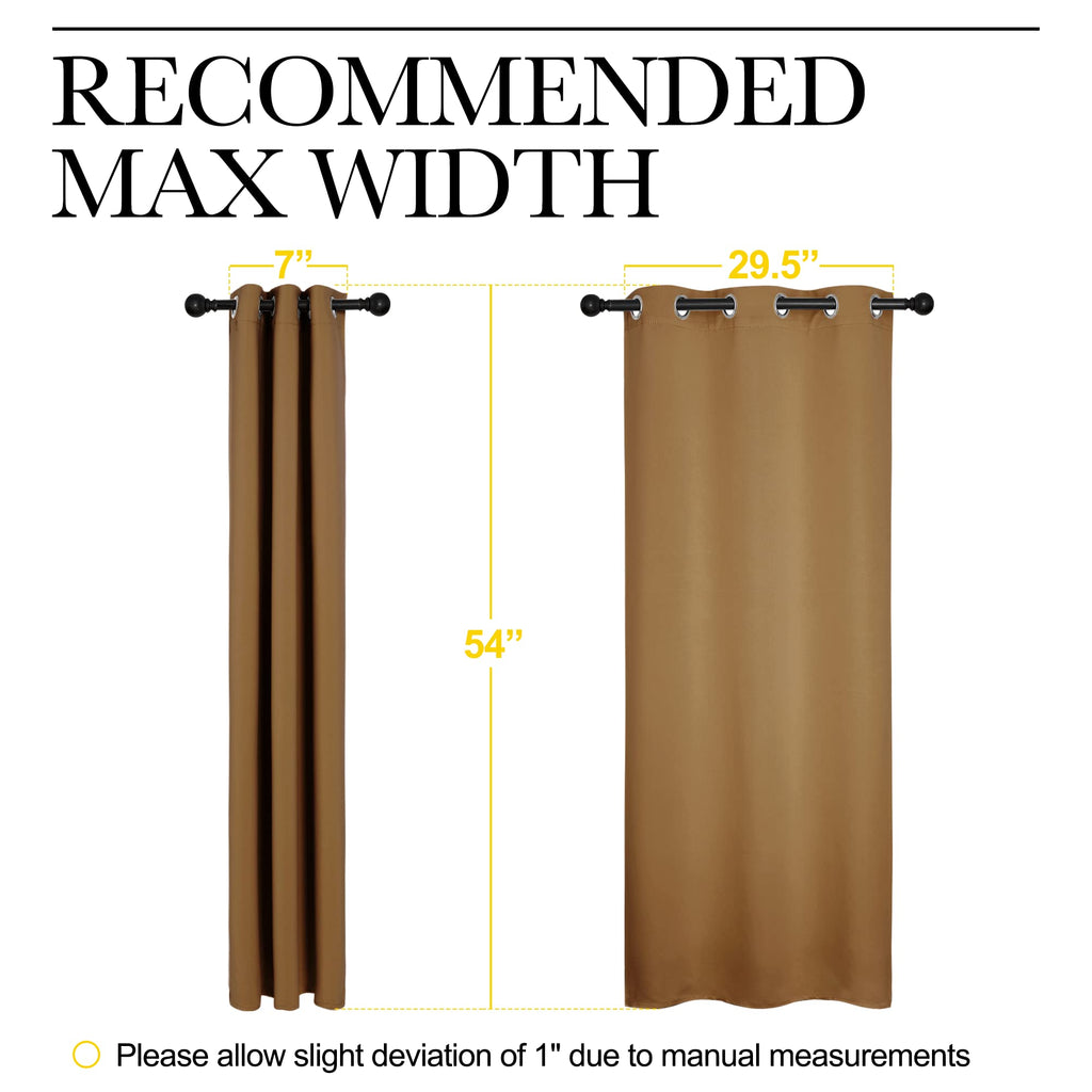 NICETOWN Sleek Blackout Curtains 54 inches Length for Small Windows, Noise Reducing and Block Draft Panels for Door Doorway Laundry Office Luxury Decor Theme (2 Panels, Gold Brown, W34 x L54 -Inch)