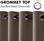 MIULEE Blackout Curtains 96 Inches Long for Bedroom Living Room Thermal Insulated Room Darkening Grommet Top Solid Light Blocking Drapery Set of 2 Window Panels Chocolate Brown