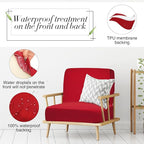 Newwiee 8Pcs Patio Cushion Covers Stretch Outdoor Cushion Cover Replacement for Patio Furniture Sofa Couch Slipcovers, Soft Flexibility Washable Furniture Protector(Waterproof Pure,Wine Red)