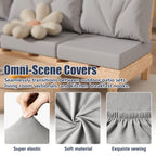 8Pcs Outdoor Cushion Covers, Stretch Patio Furniture Couch Chair Slipcovers