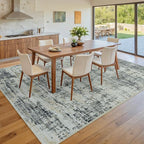 5x7 Washable Area Rug for Living Room Bedroom: Non-Slip Modern Black Gray