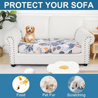 Smiry Printed Couch Cushion Covers, Stretch Soft Couch Covers for Sofa, Washable Non-Slip Sofa Slipcover Furniture Protector for Indoor and Outdoor (2 Pack, Beige)