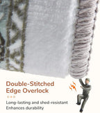 OPPODREAM Soft 8x10 Area Rugs, Washable Rugs 8x10 with Non Slip Backing, Faux Cashmere Low-Pile 8 x 10 Carpet, Green