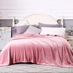 TASTHROW Large Flannel Fleece Throw Blanket, 90×90 Inch - Pink