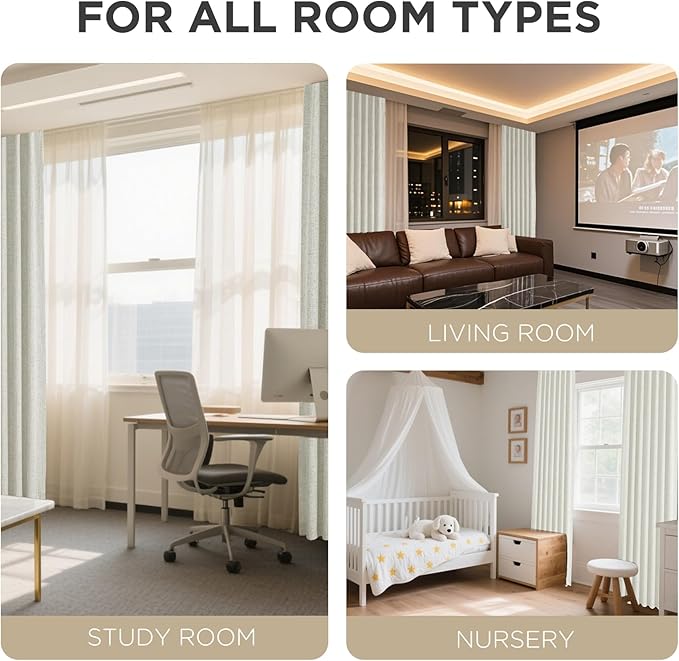 Joydeco Linen Blackout Curtains for Bedroom - 100% Light Blocking 1 Panels, Light Beige Drapes 70" W x 90" L, Thermal Insulated Room Darkening Curtains for Living Room, Rod Pocket & Back Tabs