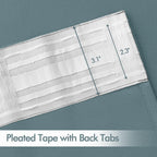 MIULEE Greyish Blue Back Tab Blackout Curtains 52x102 Inch Long 2 Panel Set