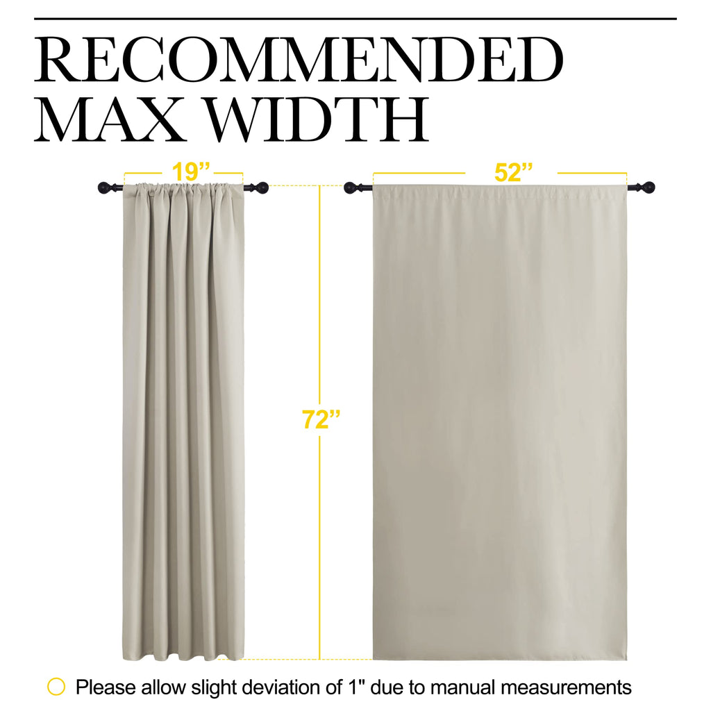 NICETOWN Blackout Curtains for Living Curtains, Room Darkening Window Curtain Panels, Easy-Care Solid Thermal Insulated Draperies/Drapes for Daughter Room (Natural, 2 Panels, 52 by 72)