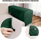 Couch Arm Covers 2 Pcs Sofa Armrest Covers Stretch Couch,Armrest Cover for Chairs Scratch-Resistant Sofa Arm Cover Armchair Slipcovers,Christmas Green