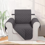 Recliner Chair Covers Reversible Sofa Cover Couch Cover for Pets Lazy Boy Furniture Protector(23''Chair,Dark Grey/Dark Grey)