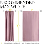 NICETOWN 2 Panels Blackout Curtains, Rod Pocket Thermal Insulated Drapes 84 inches Long, Easy-Care Modern Home Decoration Sunshades for Guest Room, Living Room, Office, 62 x 84 Inch, Rouge Pink