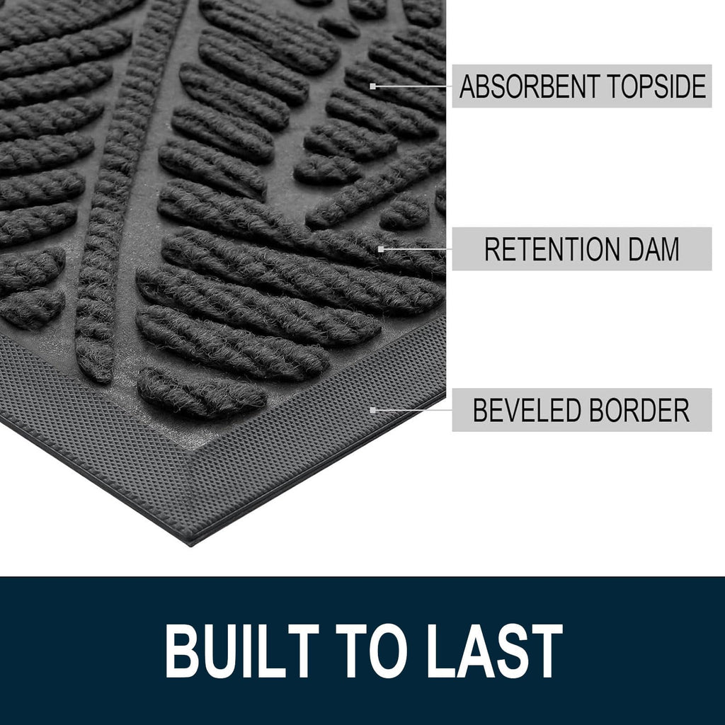 Colorxy Waterproof Front Doormat, Sturdy Natural Rubber Door Mat, 71x47