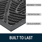 Colorxy Waterproof Front Doormat, Sturdy Natural Rubber Door Mat, 71x47