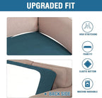 H.VERSAILTEX Super Stretch Individual Seat Cushion Covers Sofa Covers Couch Cushion Covers Slipcover Sets Thick Jacquard Textured Twill Fabric (1 Piece Sofa Cushion Cover, Deep Teal)
