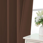 CUCRAF Custom Blackout Curtains for Bedroom Living Room, Rod Pocket Room Darkening Curtain Thermal Insulated Light Blocking Window Drapes 1 Panel (Custom Size, Brown)