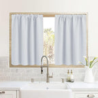 RYB HOME RV Curtains for Camper Windows, Mini Small Thermal Insulated Sunlight Heat Blocking Blocking Privacy Portable Curtains for Travel Trailer, Width 34 by Length 24, Greyish White, 2 Panels