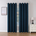 Joydeco Blackout Curtains 90 inch Long 2 Panels Set, Thermal Insulated Long Curtains & Drapes 2 Burg, Room Darkening Grommet Drapes for Bedroom Living Room Windows (Navy Blue, W52 x L90 Inch)