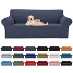 Cupuamon 2026 New Stretch Sofa Slipcovers Couch Cover for 3 Cushion Furniture Protector Sofa Covers with Elastic Bottom Jacquard Fabric Small Checks for Pets, Kids -Sofa, Charcoal